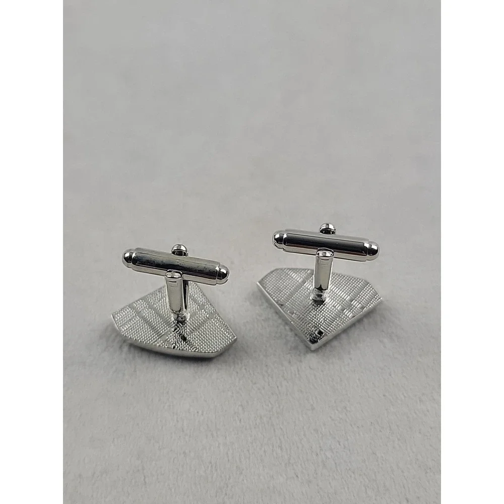 SUPERMAN LOGO/3D SILVERTONE DELUXE CUFFLINKS